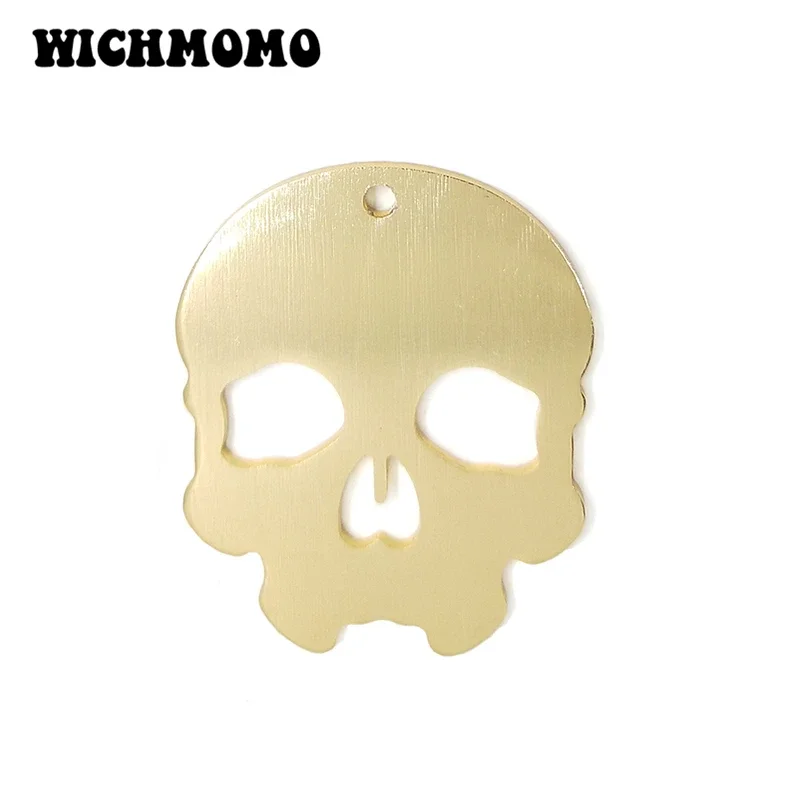 

Новинка, 2 шт., 49 мм, алюминиевый сплав, волочение проволоки, подвески в виде черепа, большой кулон для DIY, ожерелье, серьги, ювелирные аксессуары