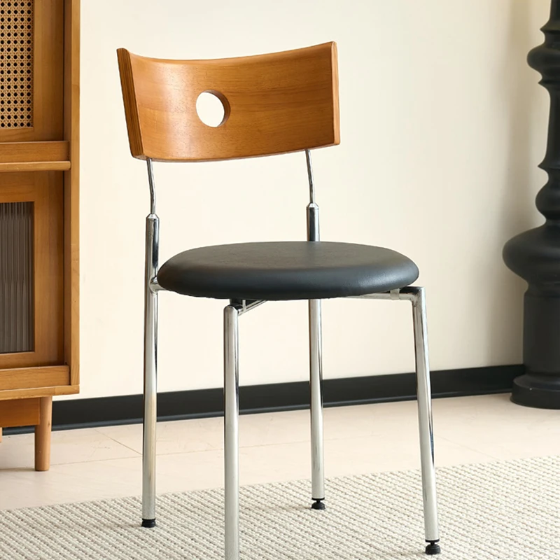 Silla de comedor de cuero, silla de comedor Retro acrílica moderna de lujo con acento Vintage, diseño nórdico Sedie Pranzo Moderne, muebles para el hogar