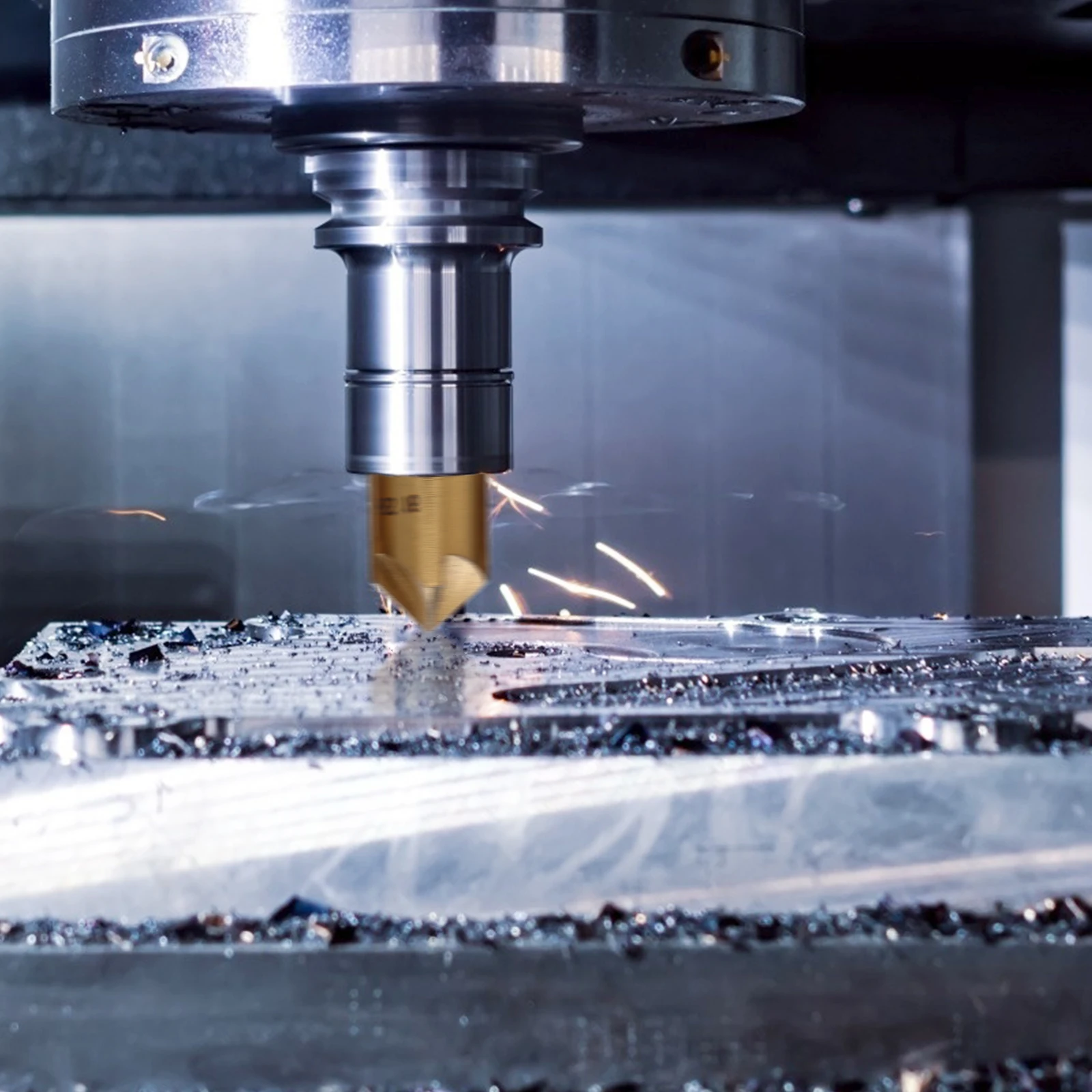 

3pcs 5 Flute Chamfering Cutter Steel Drill Bit For Woodworking Countersink Chamfer Drill Hexagonal Hole Tool