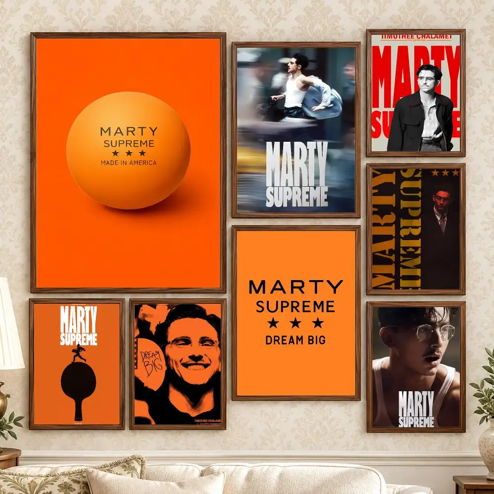 Retro Ambitious Movie Marty Supreme Poster Wall Art For Bedroom Living Room Home Decor Holiday Birthday Gift
