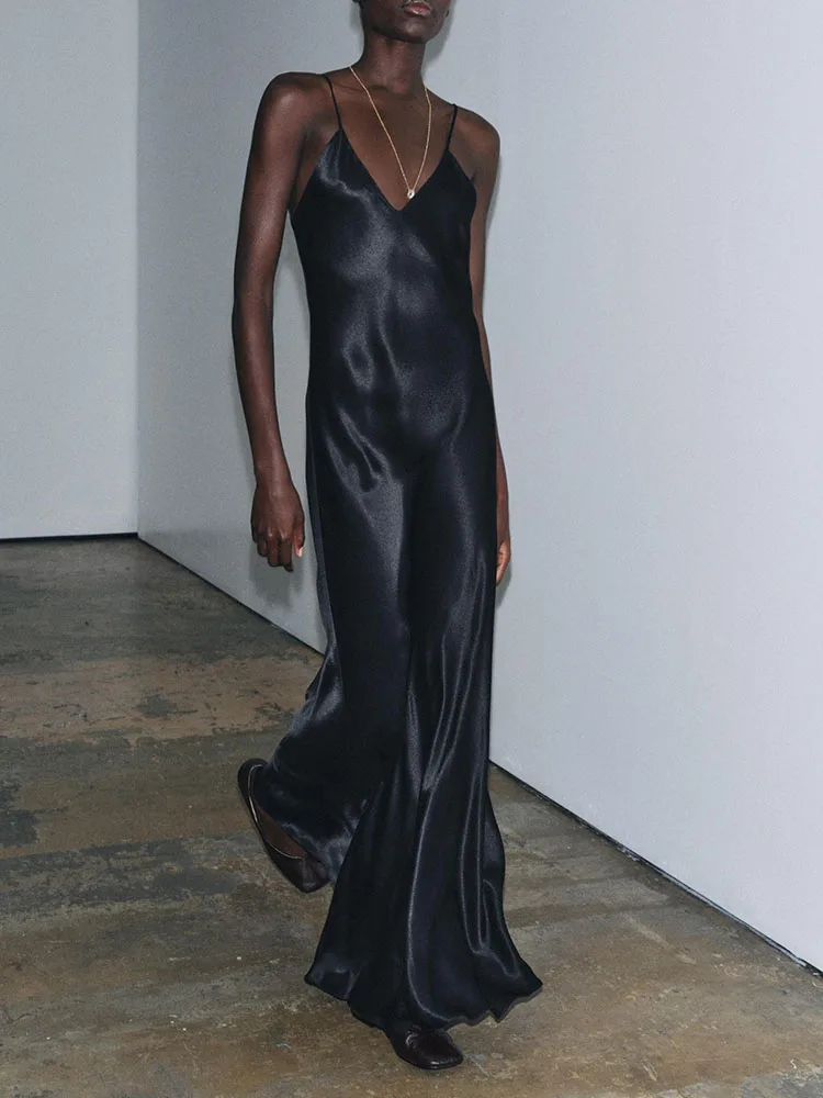 Ele longo svel vestido de noite za2025 feminino facionable inverno nova chegada dr high-end sle strapl noite dr