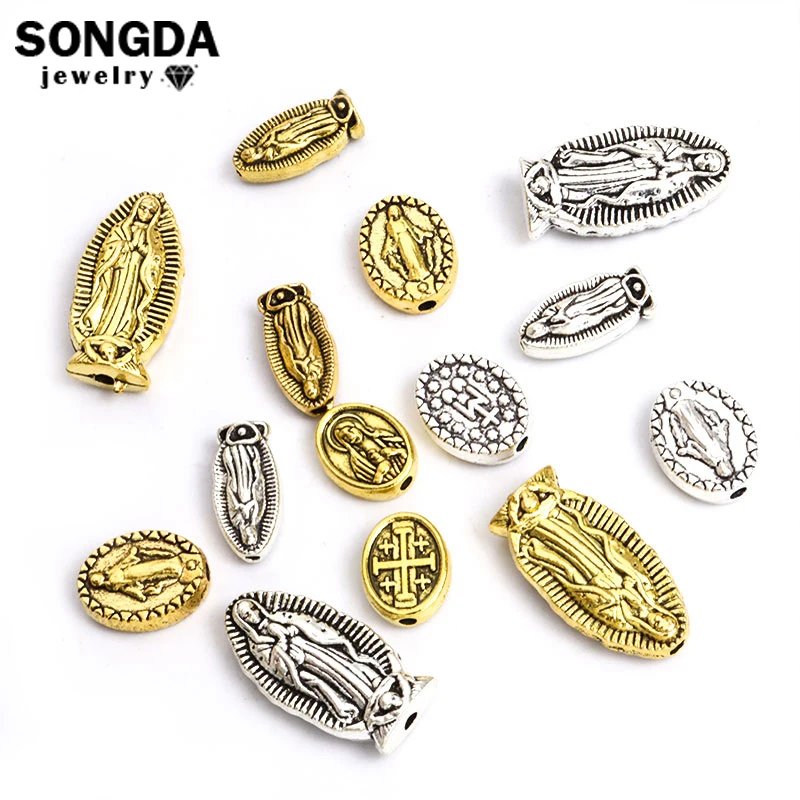 5/10/15/20Pcs Religion Saint Benedict Medallion Loose Bead Catholic San Benito Religion Holy Spacer Bead DIY Making Lucky Charm