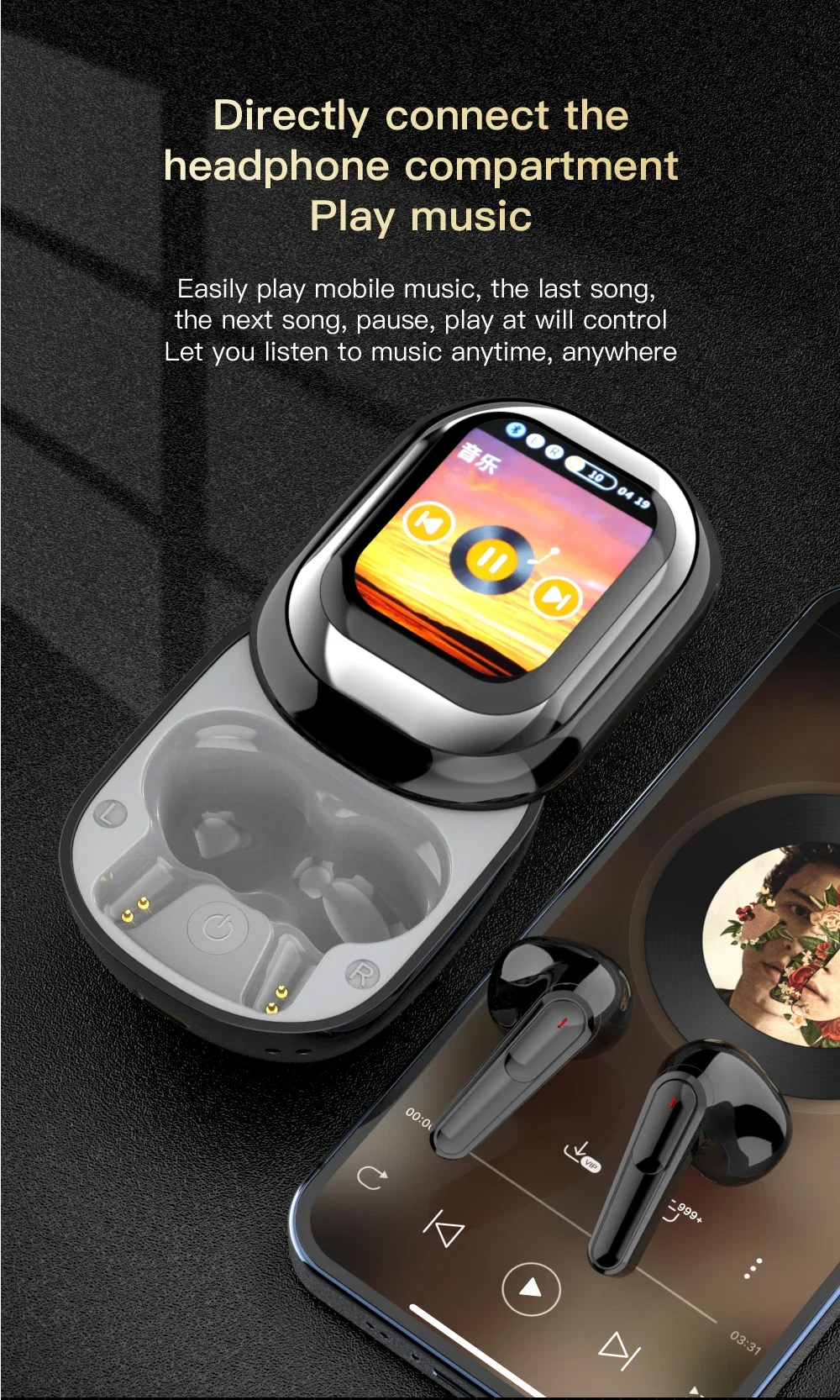 لهاتف Galaxy S25 Ultra S25 Plus S24 S23 tws سماعات ذكية كاملة الألوان تعمل باللمس بتصميم منزلق سماعات أذن لاسلكية تعمل بالبلوتوث سماعات أذن للضوضاء #2