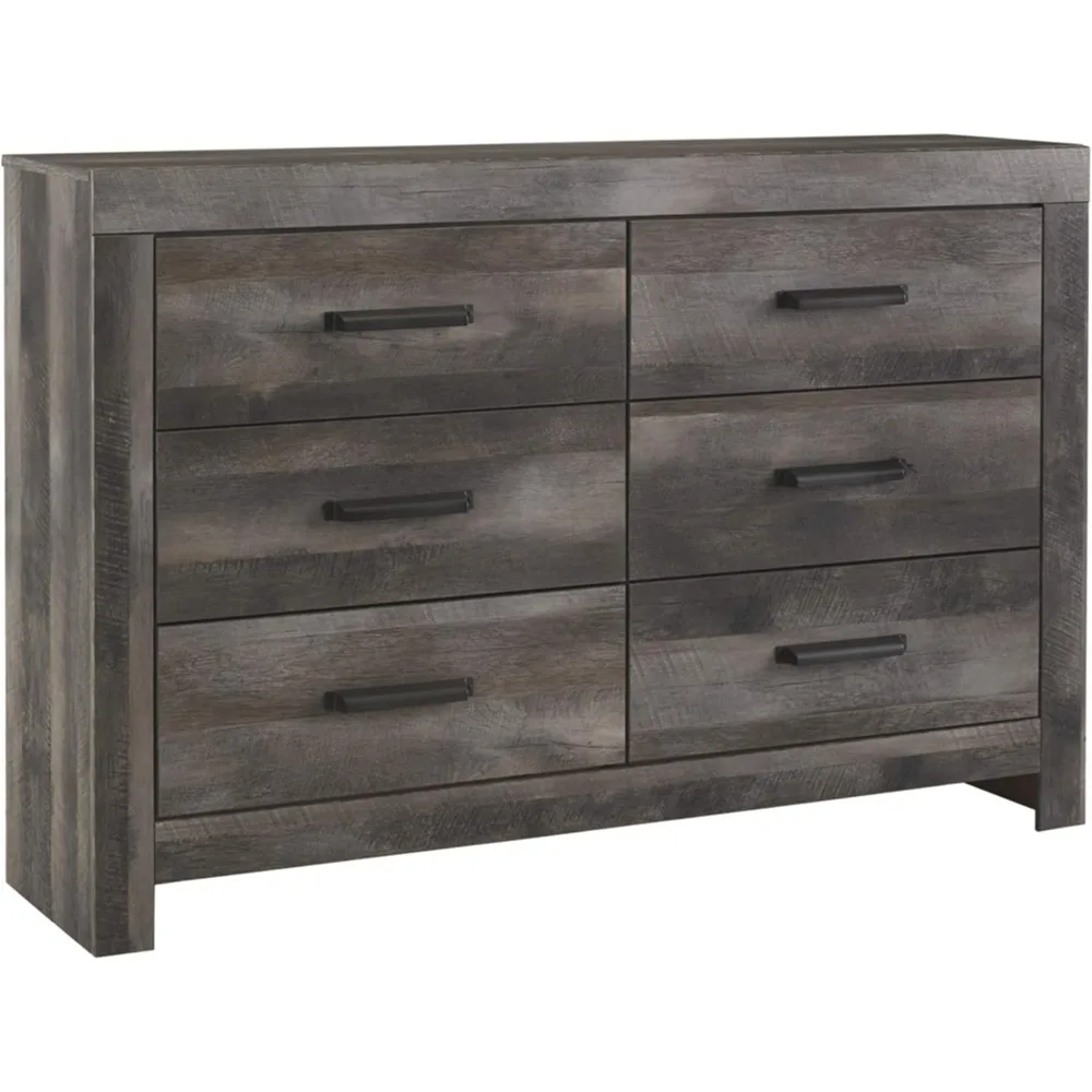 6 Drawer Dresser, 6 Smooth-gliding Drawers Weathered Gray, 60.75