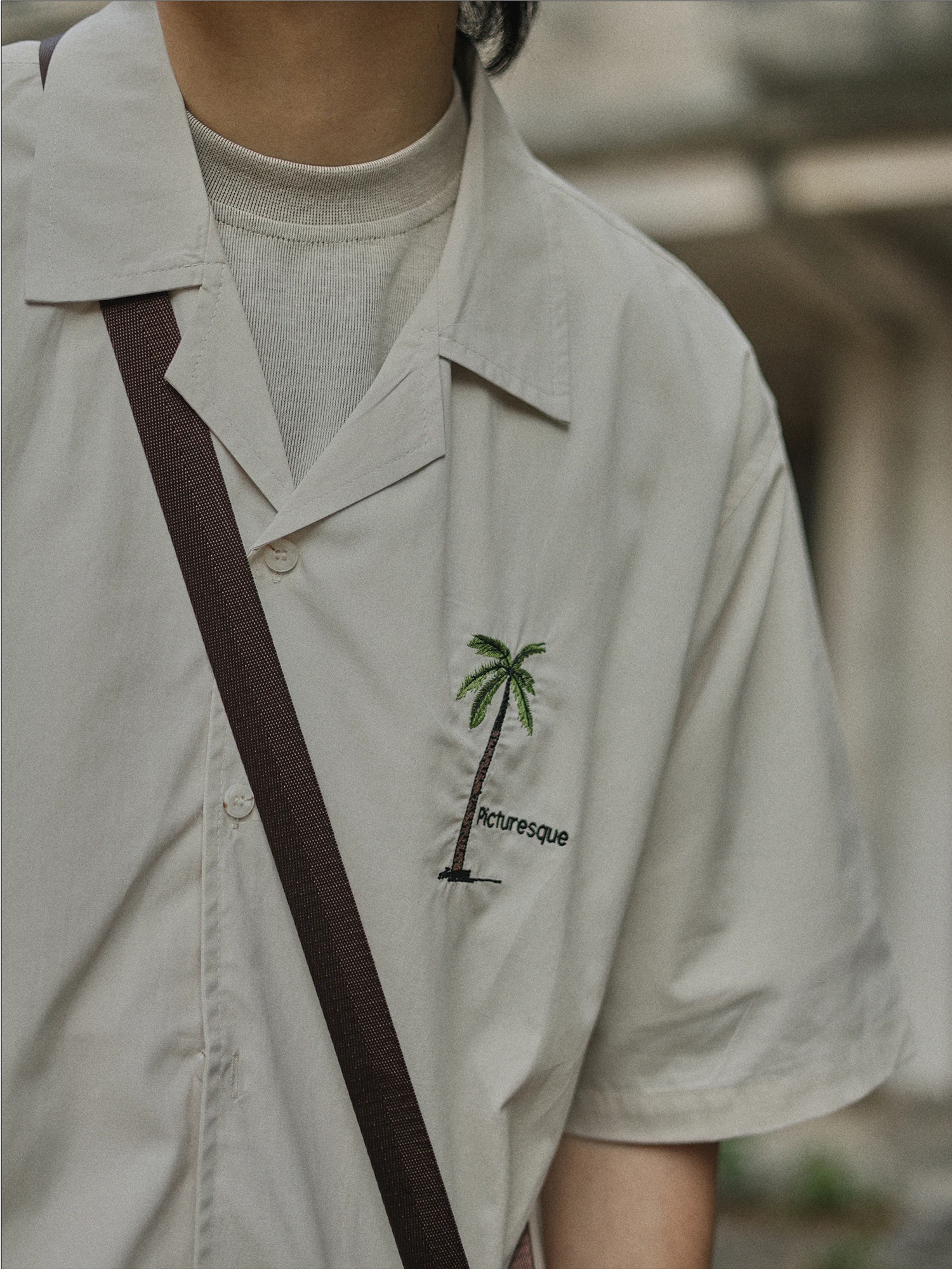 

Youth Crisis Ice Sensation Hawaii Style Embroidered Shirt Men's Short Sleeve Loose Versatile T-Shirt Outerwear Trendy