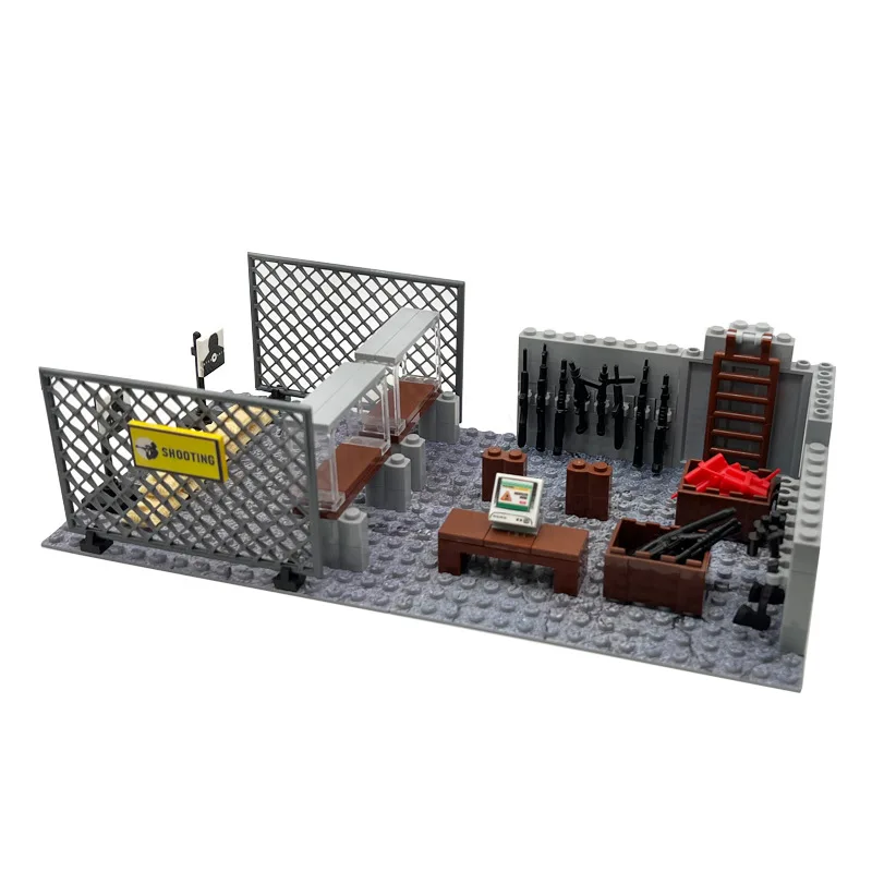 

MOC Military Scene Equipment Storage Firing Range Building Blocks Boys Assembly Warehouse Base Site DIY Bricks Toys Gifts