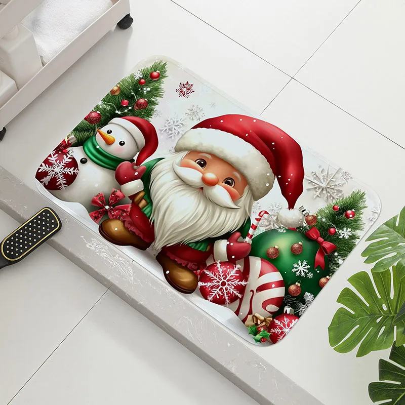 

Удобный Рождественский Придверный коврик с изображением снеговика. Подходит для дома, кухни, ванной комнаты-многофункциональное искусство, милый мультяшный дизайн