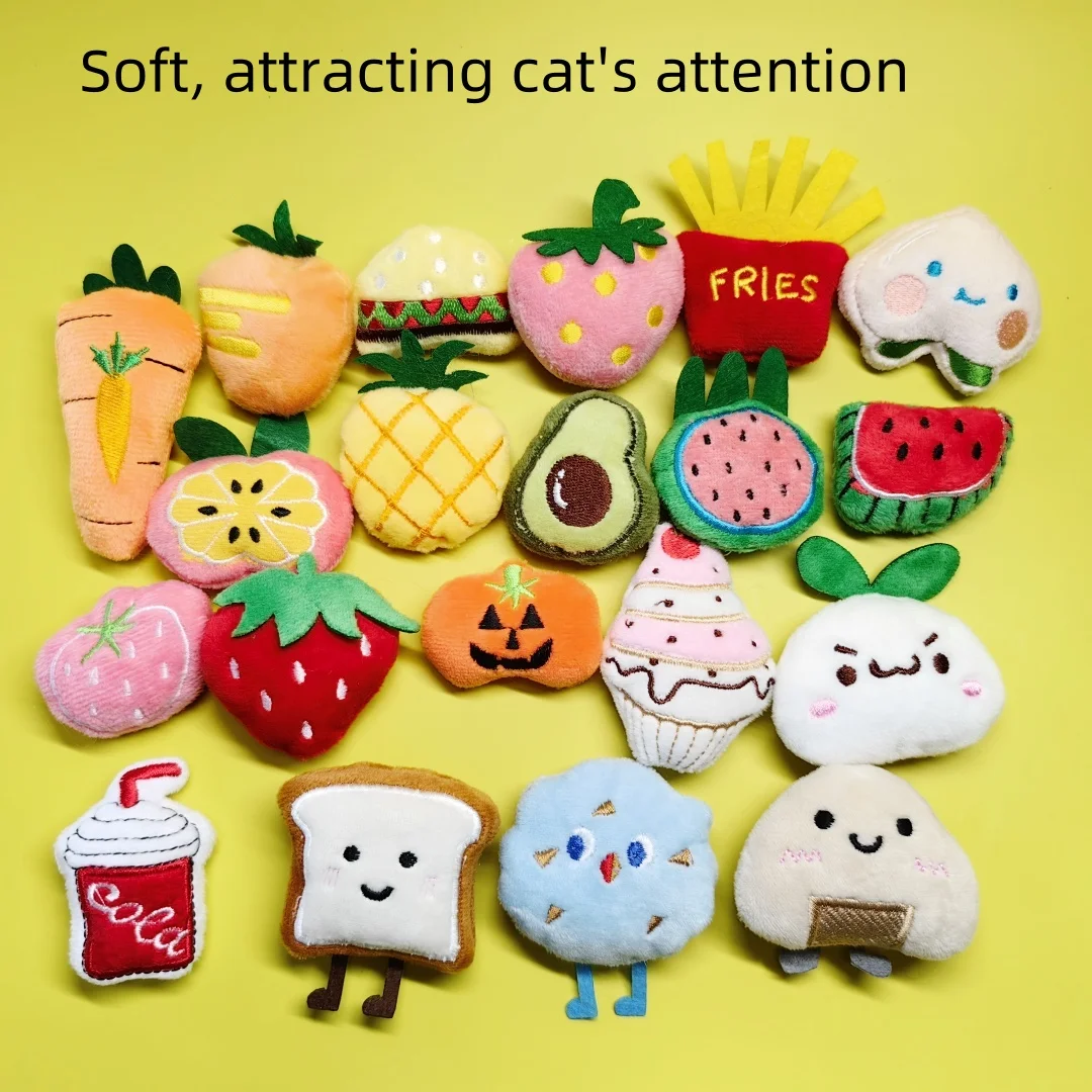 Cute Cat Toy Set With Catnip Pet Mint Plush Toy With Scent Kitten Mini Catnip Chewing Toy Teeth Grinding Thumb Pillow Pet Toy