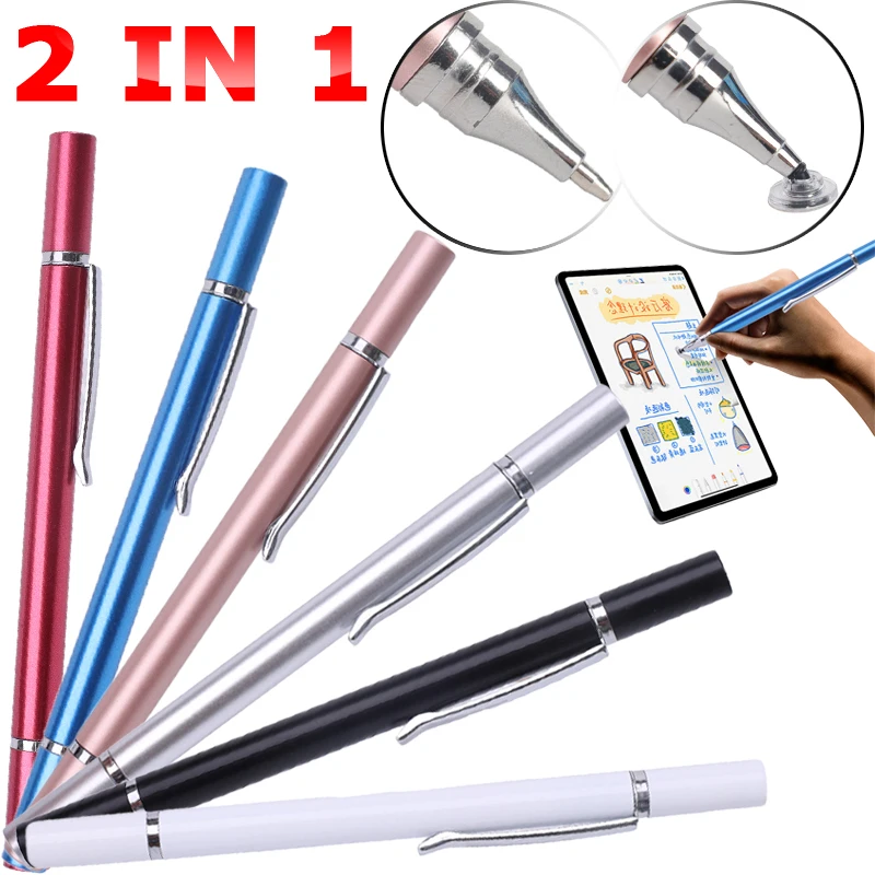 

High Sensitivity Capacitive Stylus Pen 2 in 1 Universal Touch Screen Tablet Pencil Ball-point Pen for IPhone IPad Kindle Samsung