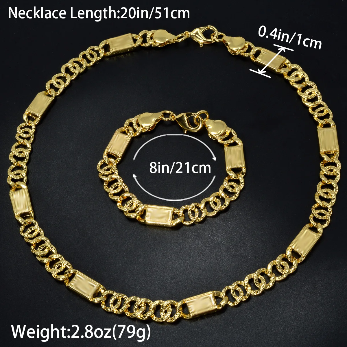 Fashion Chunky Twist Chain Necklace Gold Plated Bracelet CCB Link Cuban Gift for women male Hip Hop Rock Party jewelry