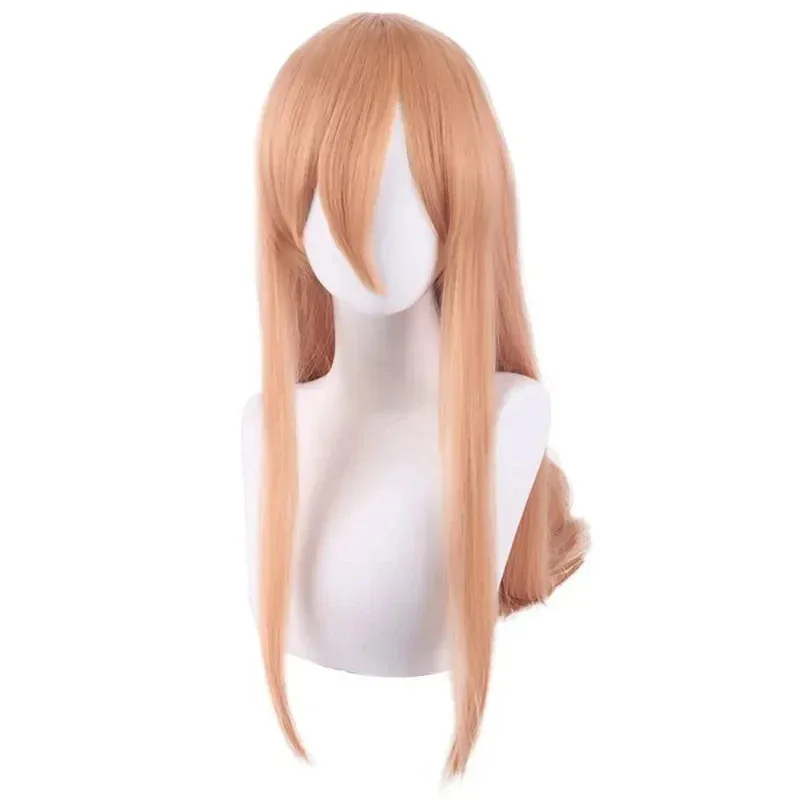 CyAnime بالمنشار رجل ماكيما باور شعر مستعار تأثيري طويل برتقالي مقاومة للحرارة الاصطناعية الشعر حفلة لعب الأدوار الباروكات