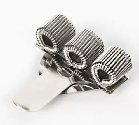 

4pcs Metal Pen Holder Clips Triple Spring Adjustable Pencil Organizer Office Business Notebook Clipboard Pocket Multifunctional