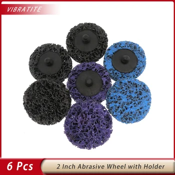 Jeu de disques abrasifs en Poly bande de 50mm, 7 pièces, meules propres avec support, peinture antirouille, nettoyage pour meuleuse d'angle