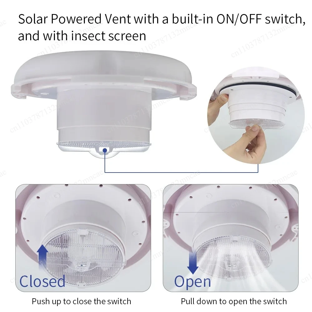 

Small solar exhaust fan Ventilators Caravan RV Boat Exhaust Intake Fan Air Vent W/ Battery Switch Stainless Steel PC