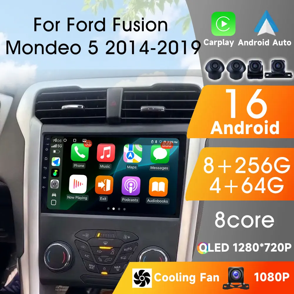

Car Radio For Ford Fusion Mondeo 5 2014-2019 Autoradio Multimedia Carplay Android Auto Wireless Bluetooth Car Video Stereo wifi