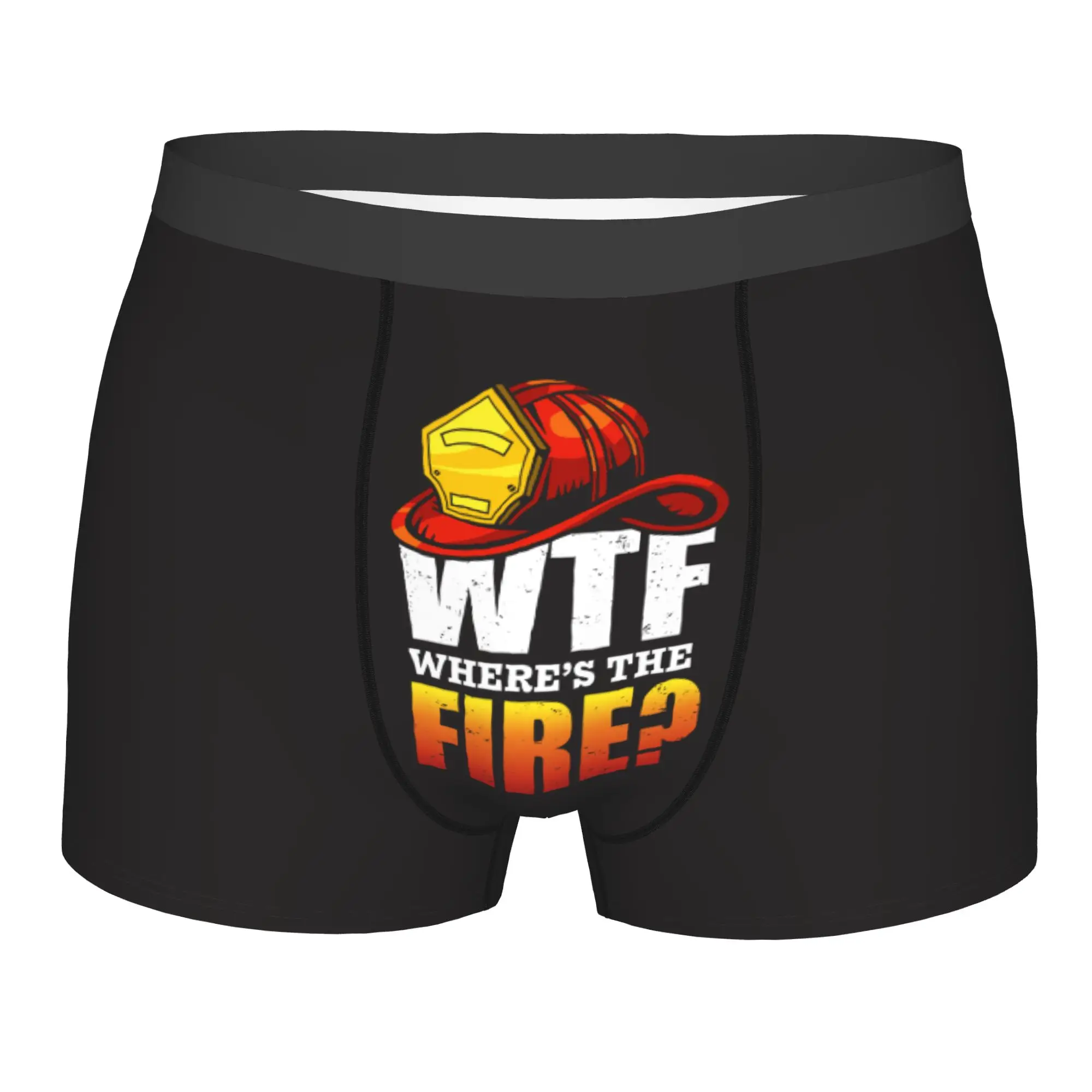 Customized WTF Wheres The Fire Funny Firefighter Underwear Male Printed  Boxer Briefs Shorts Panties Soft Underpants