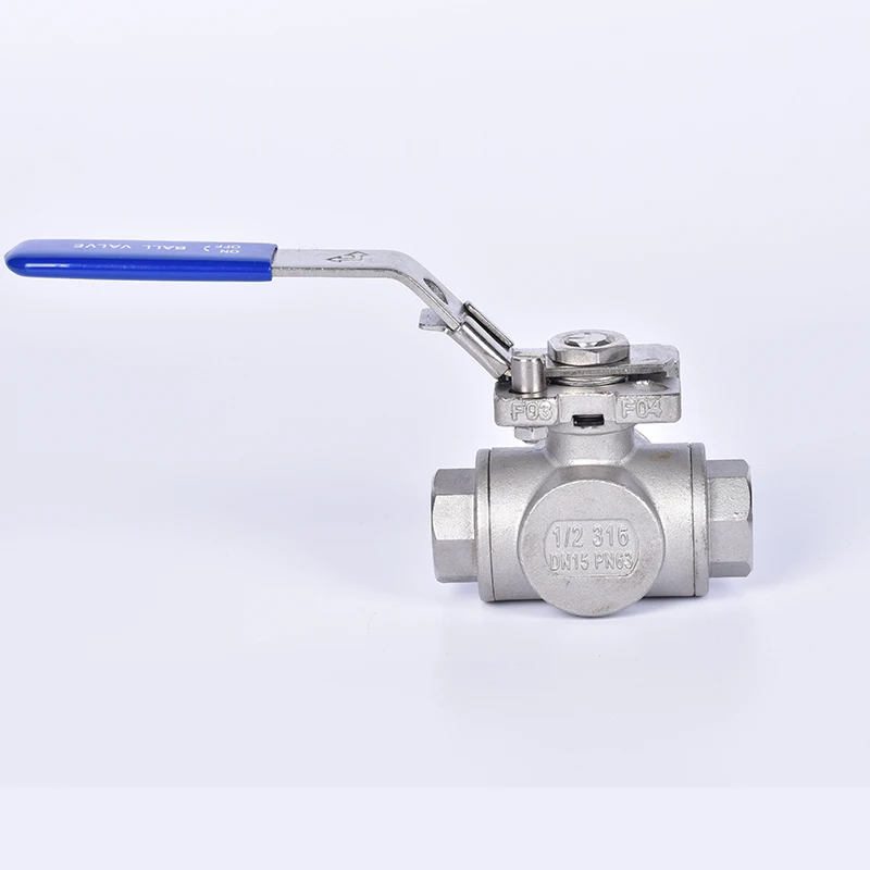 304-Kugelhahn mit Dreiwege-L-T-Bohrung und Innengewinde