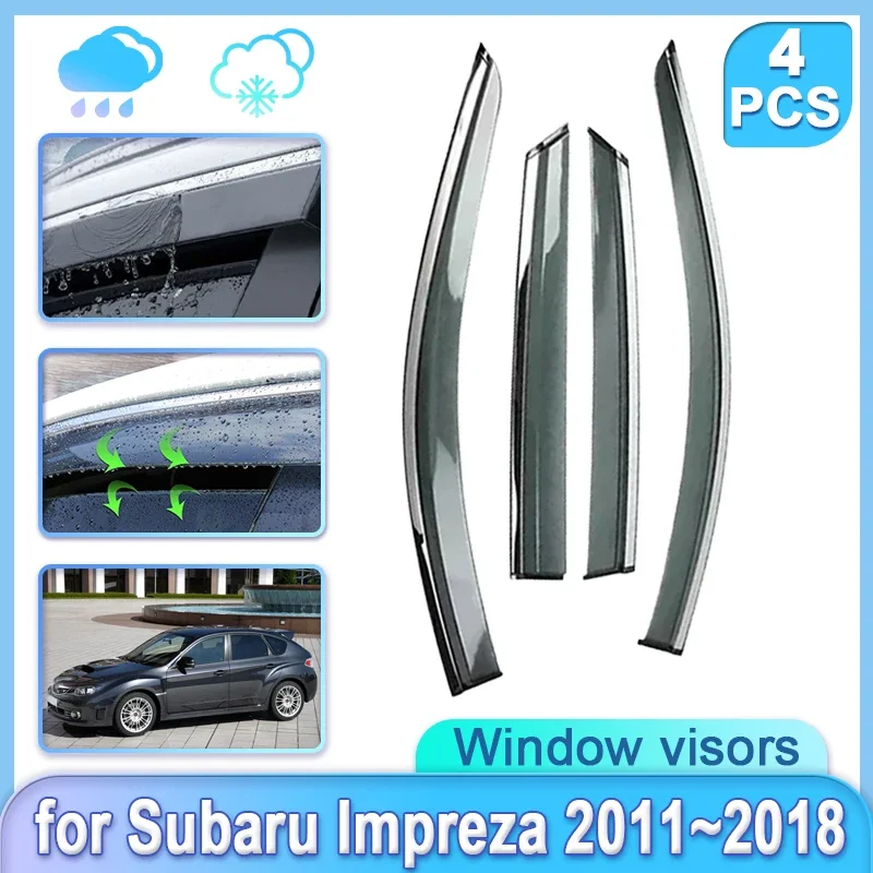 

4x Car Window Door Visor for Subaru Impreza B3 GH Sedan 2008~2011 2010 2009 Guard Shades Weathershield Door Visor Accessories