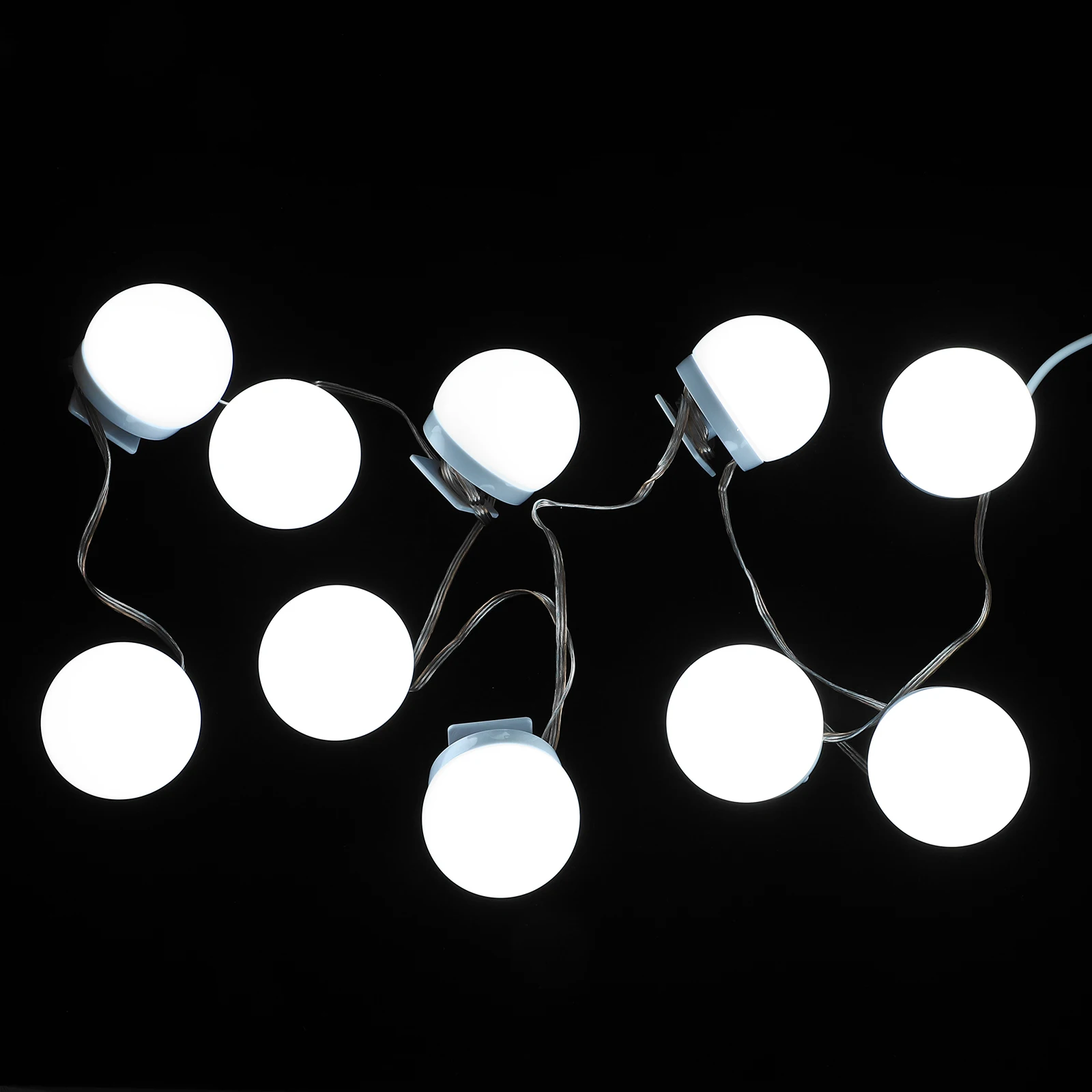 

10 Vanity Lights Mirror Makeup White Plastic Beauty Lamp Bright LED Energy Saving Bathroom Dressing Display