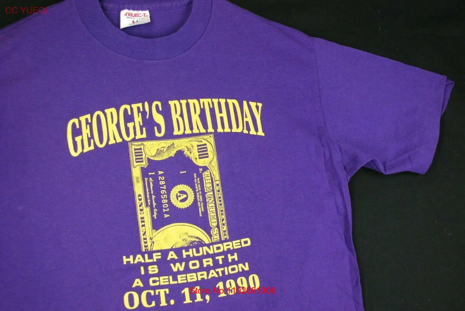 Винтажная футболка 90-х годов на день рождения в стиле 90-х годов, фиолетовая мужская хипстерская футболка M США