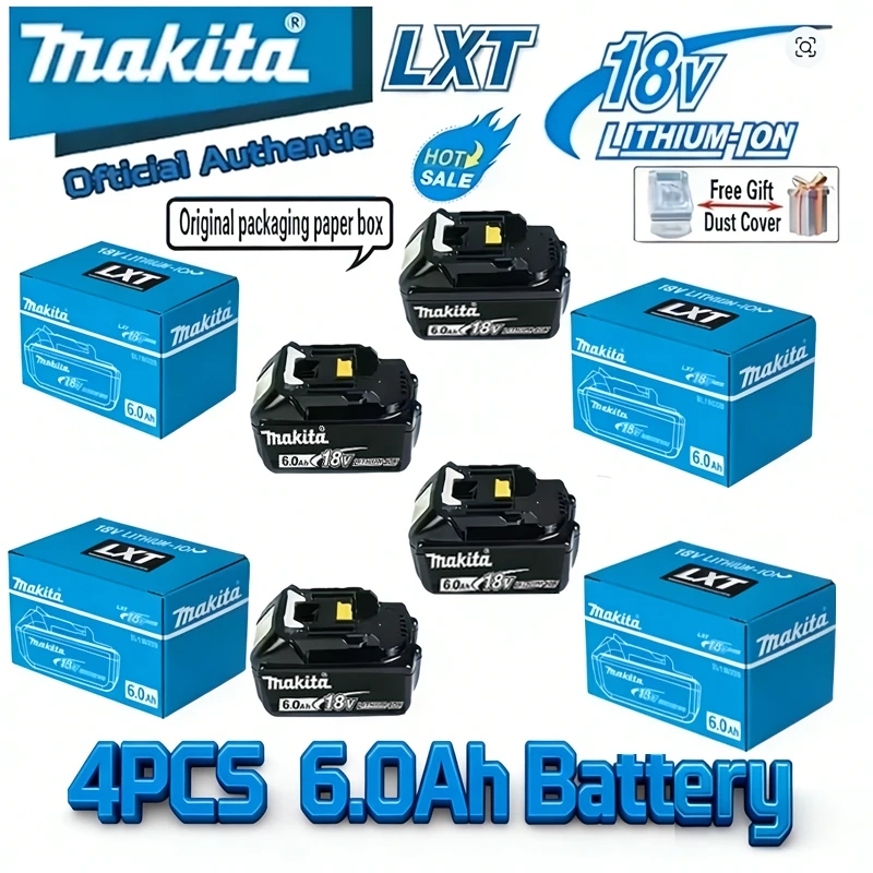 

6000mAh Original Makita battery,18V 6.0Ah rechargeable battery, replacing Makita BL1830B L1840B L1850B L1860B,power tool battery