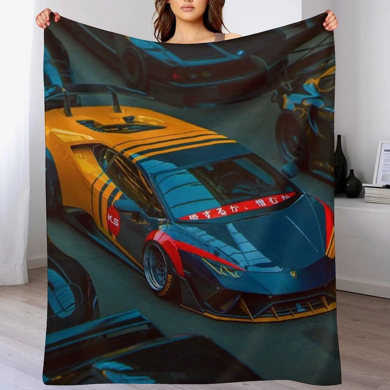 Lambo JDM Throw Blanket Decorative Beds Blankets Sofas Of Decoration Camping Blankets