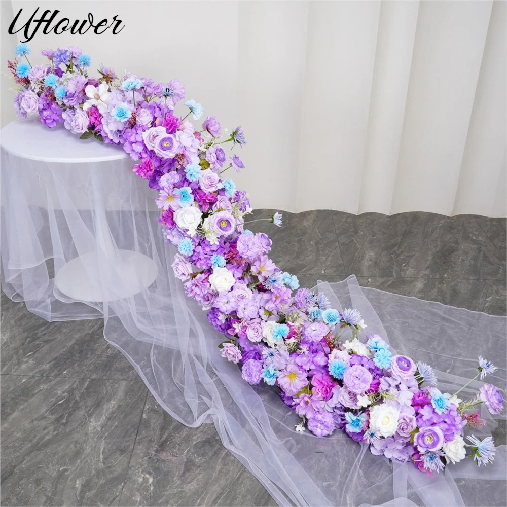 Uflower 1/2 m DIY Hochzeit Blume Wand Dekoration Arrangement Liefert Seide Pfingstrose Rose Künstliche Blumen Reihe Dekor Bogen Hintergrund