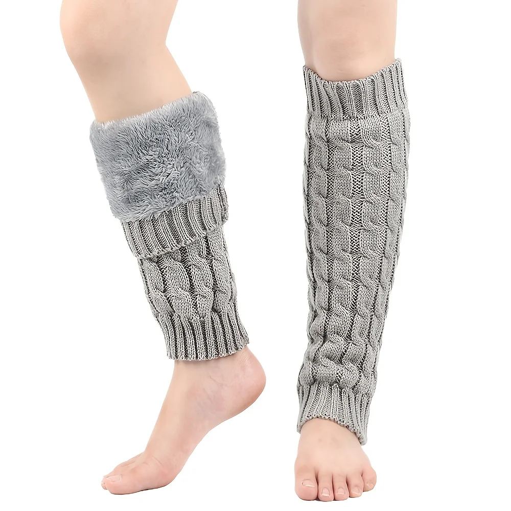 Kniehohe Thermo-Strumpfhose für Damen, mit Fleece gefütterte Winterwärmer mit rutschfester Sohle, gerippter Passform, für Büro und Freizeit bei kaltem Wetter – Detail 5