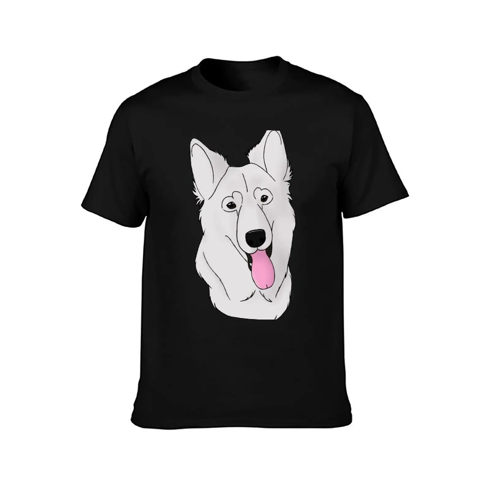 Swiss White Shepherd - Longhair T-Shirt Large Size Soft Cotton T-Shirt