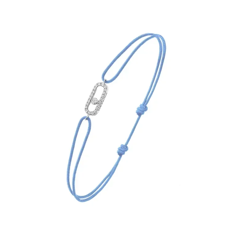 

Браслет для пары 2025 года, 100% серебро 925 пробы, раздвижной браслет, роскошные ювелирные изделия, регулируемый плетеный шнур, подарок на праздник