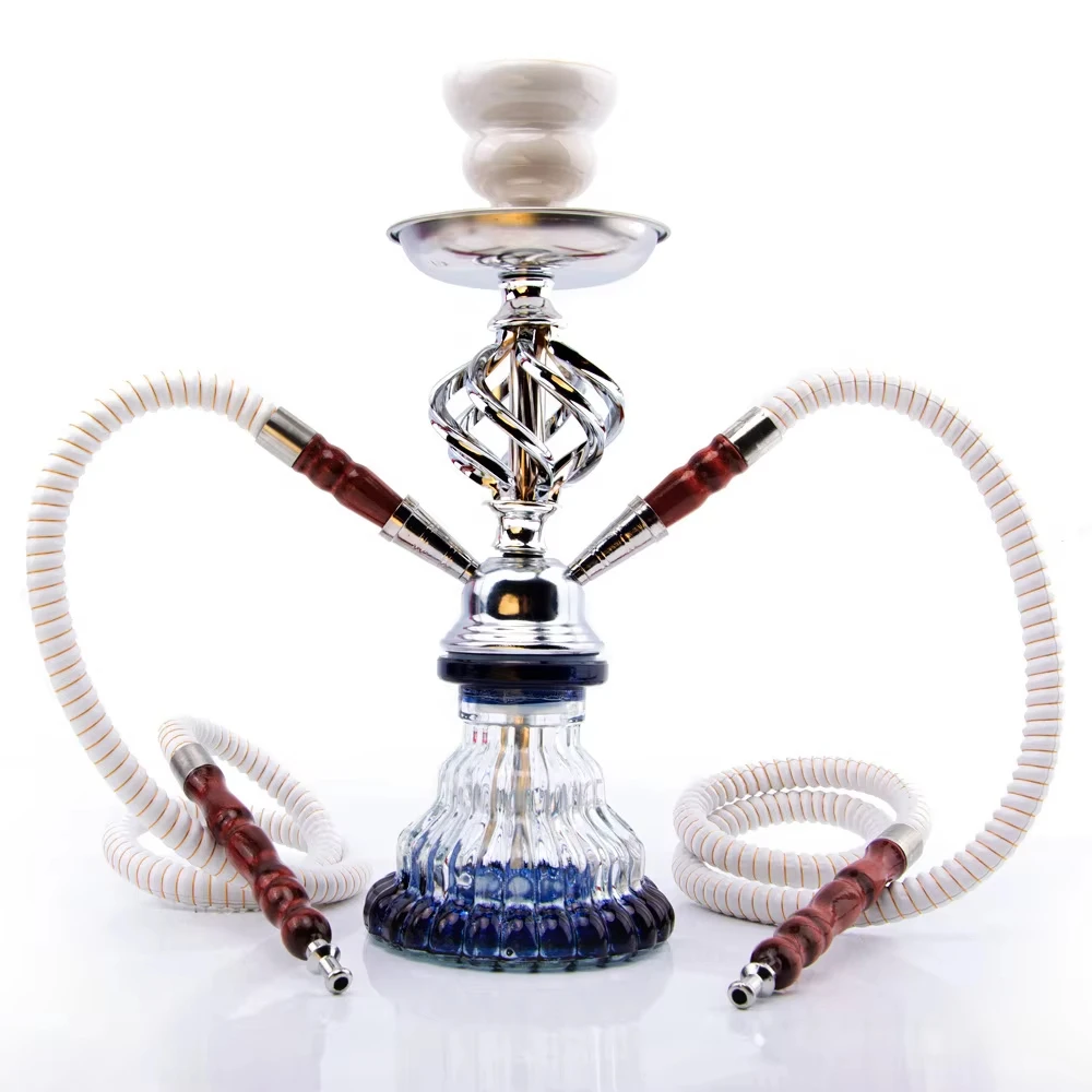 Arabian Glass Shisha Complete Set Portable Luxury Hookah Double-tube Travel Bar Smoking Accessories Classic WaterPipe Hookah Kit