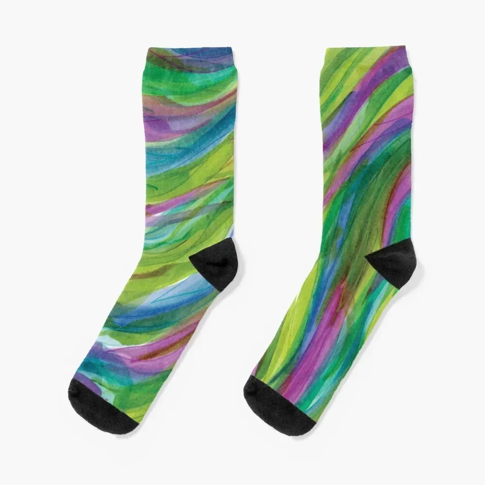 Colorful Tropical Fish Wave Socks essential retro Girl'S Socks Men's