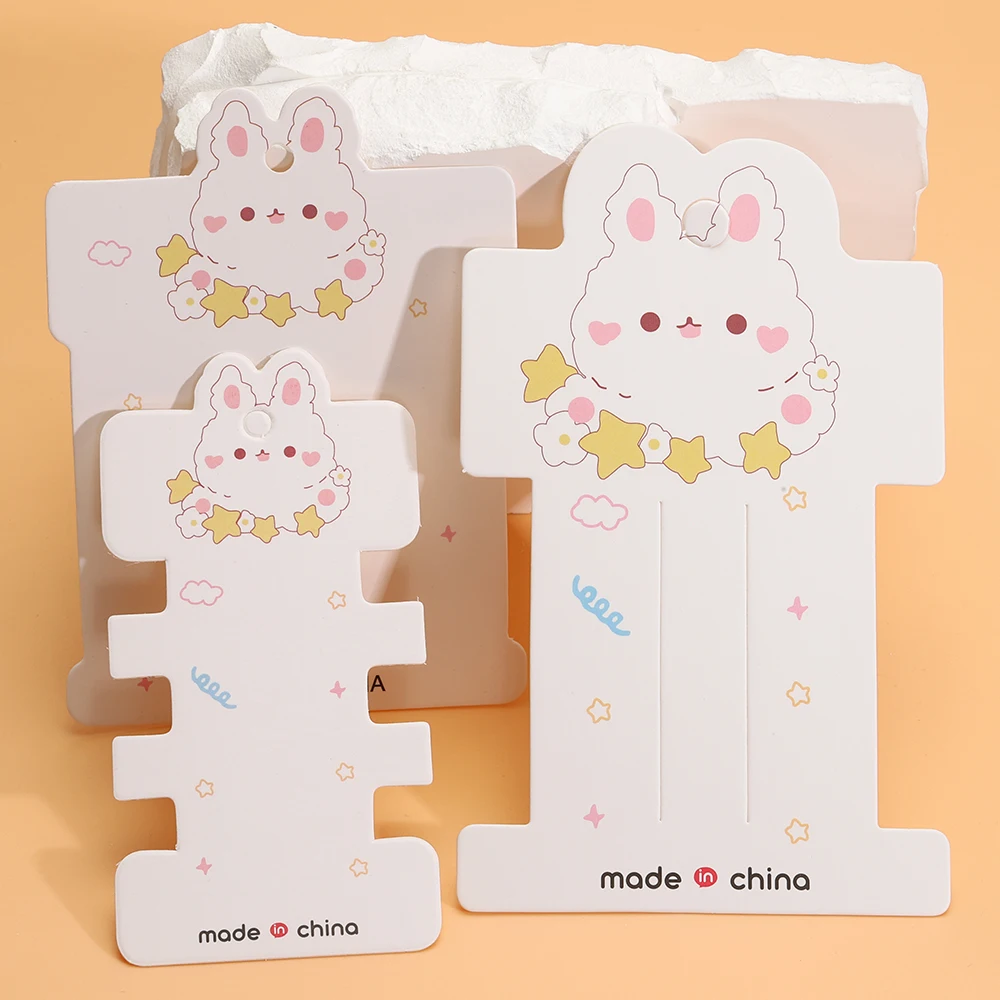 

10-50pcs/lot Handmade Jewelry Display Cards Rabbit Cards DIY Jewelry Packing Accessories Cardboard for Necklace Earring Hairpins