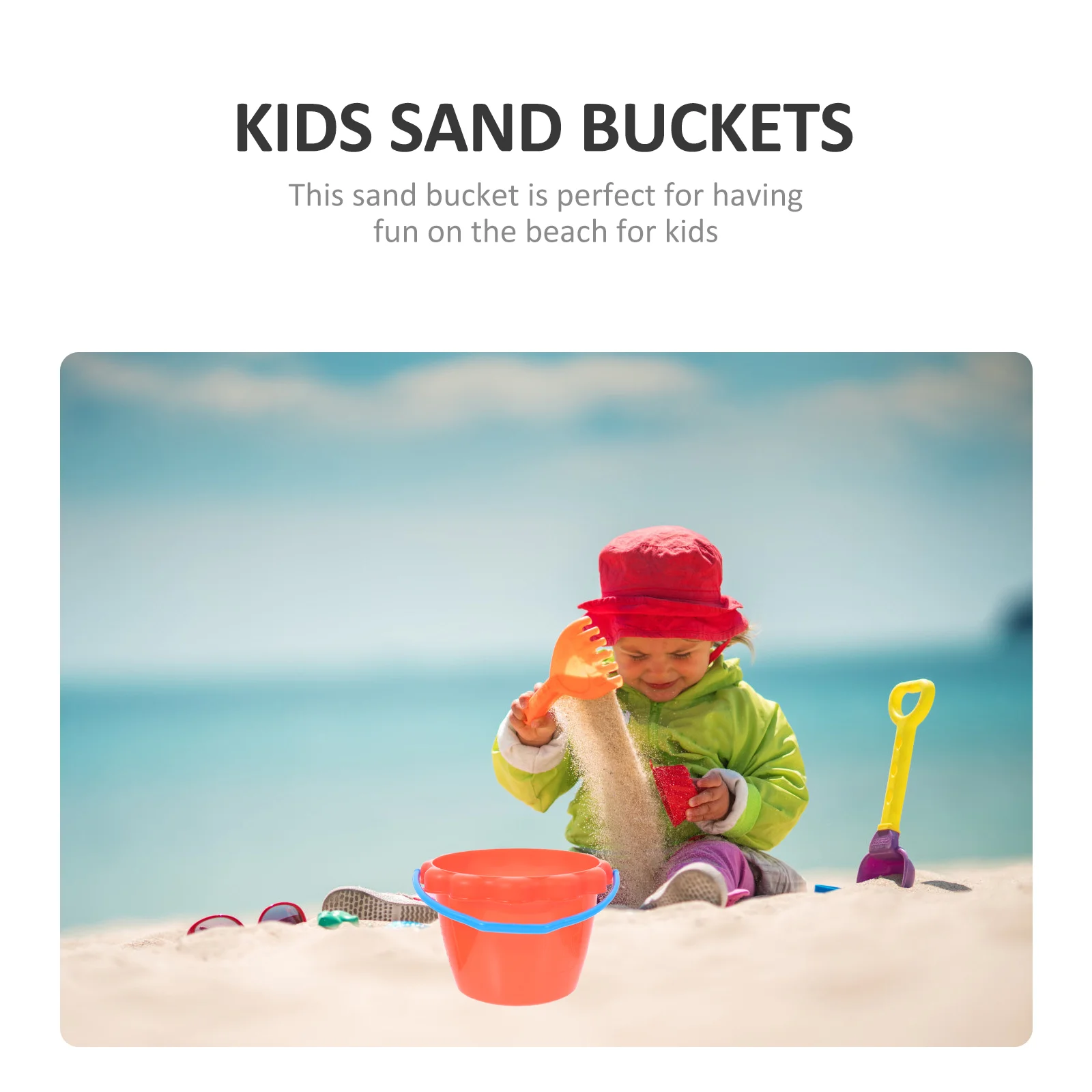 5 Pcs Beach Toy Bucket Child Kids Toys Sand Digger Plastic Sandcastle Building Kit Kindergarten