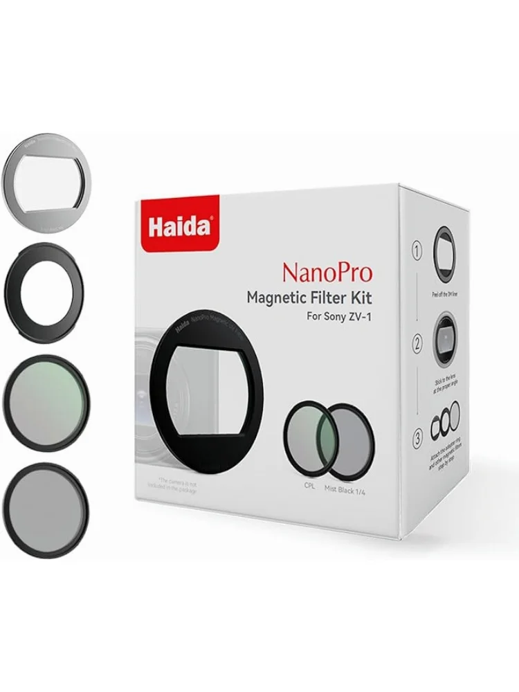 Haida NanoPro Magnetic Filter Kit (UV+CPL+Mist Black 1/4) with Magnetic DC-1 Adapter Ring for Ricoh