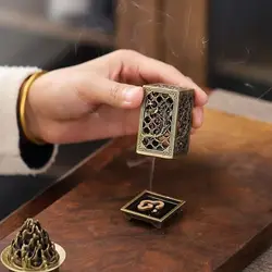 Square vertical incense burner small Xiangyun alloy incense burner indoor aromatherapy home incense burner ornaments