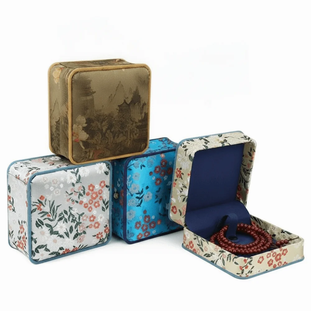 Vintage Brocade Fabric Brocade Jewelry Box Exquisite Embroidery Embroidery Jewelry Box Exquisite Jewelry Box For Women