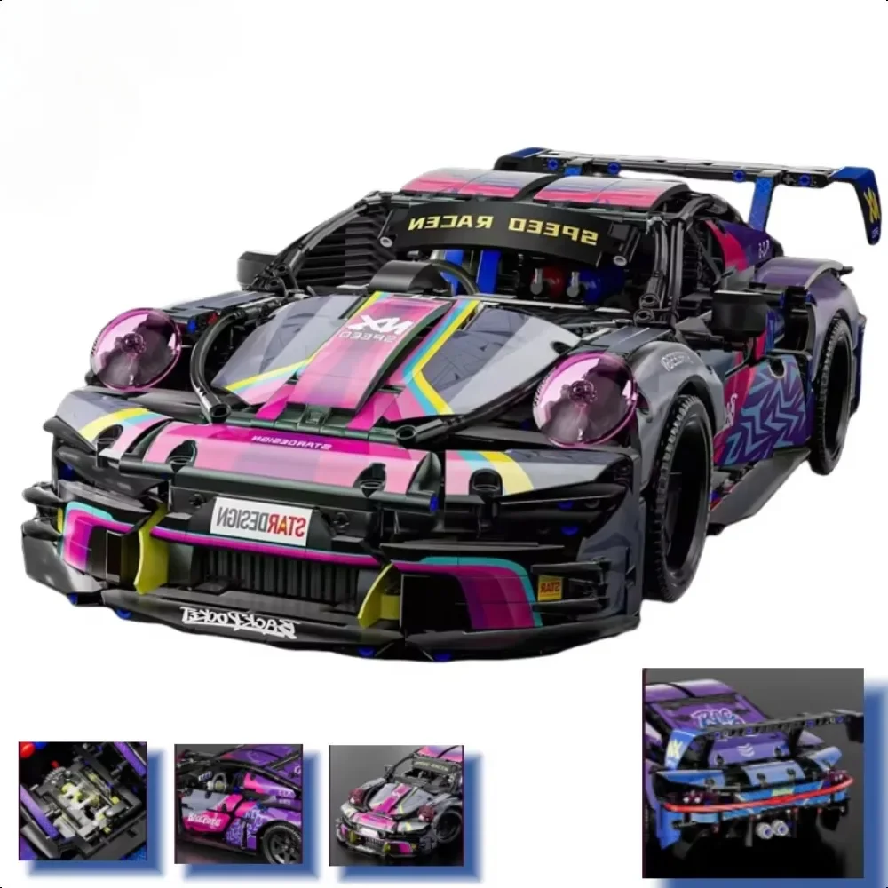 1:14 Super Racing Building Blocks Cars Famous Sports Car Model Kits Technical Bricks Adult Children Toys Birthday Easter Gifts