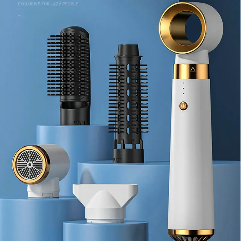 

Hair Dryer 5 in 1 Hot Air Comb Automatic Curling Rod Straight Hair Comb Salon Style Tool Fast Dry Multifunction GN730DU