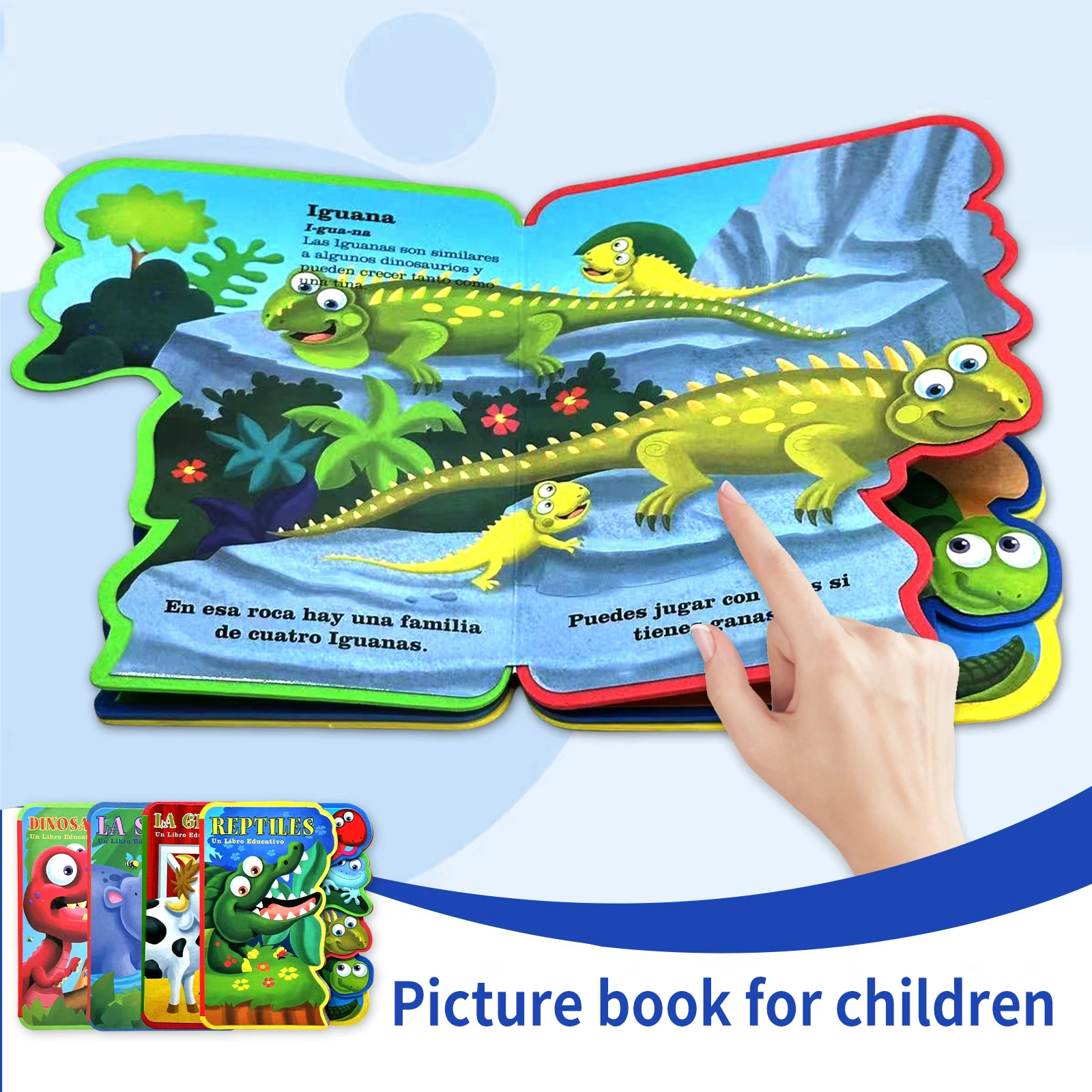 1 Spanish Children's Cognitive Learning Storybook (12cm x 15.8cm) EVA Book Enhances Children's Cognitive Skills