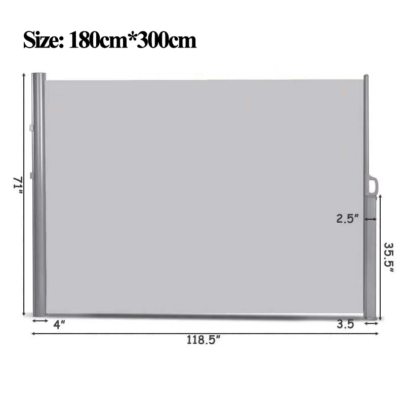 

STLF Outdoor Waterproof Awning Windproof Terrace Courtyard Garden Retractable Side Awning Screen Privacy Partition,Customized Co