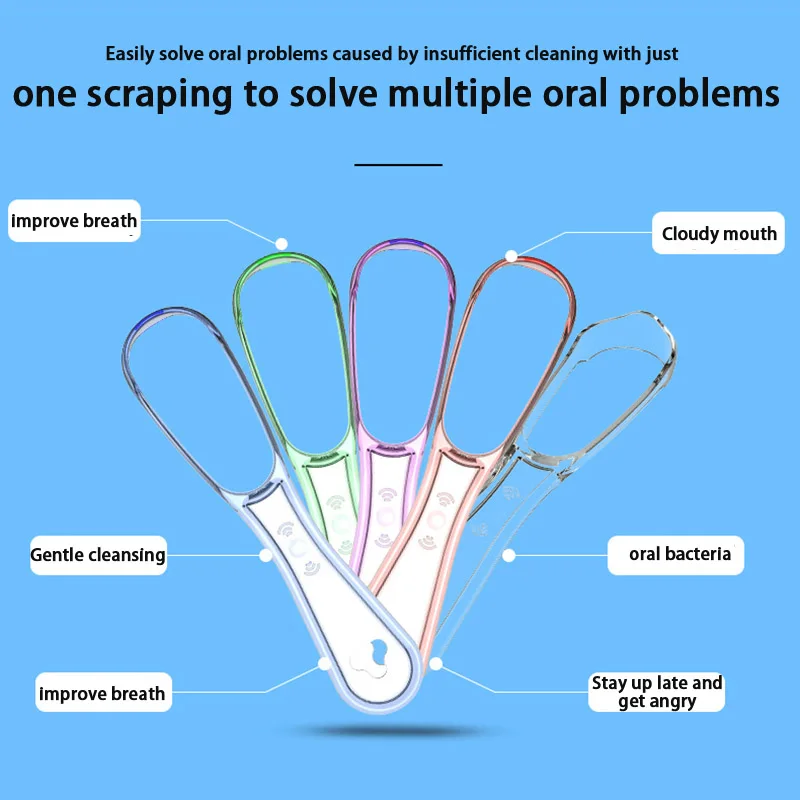 1 Stks Tongreiniger Tongreiniger Schraper Herbruikbare Mondreinigingsschraper Multicolor Mondhygiëne Tongborstel