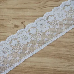 65mm poliestere pizzo Trim tessuto bianco accessori per cucire panno abito da sposa decorazione nastro forniture artigianali 50yards L9614