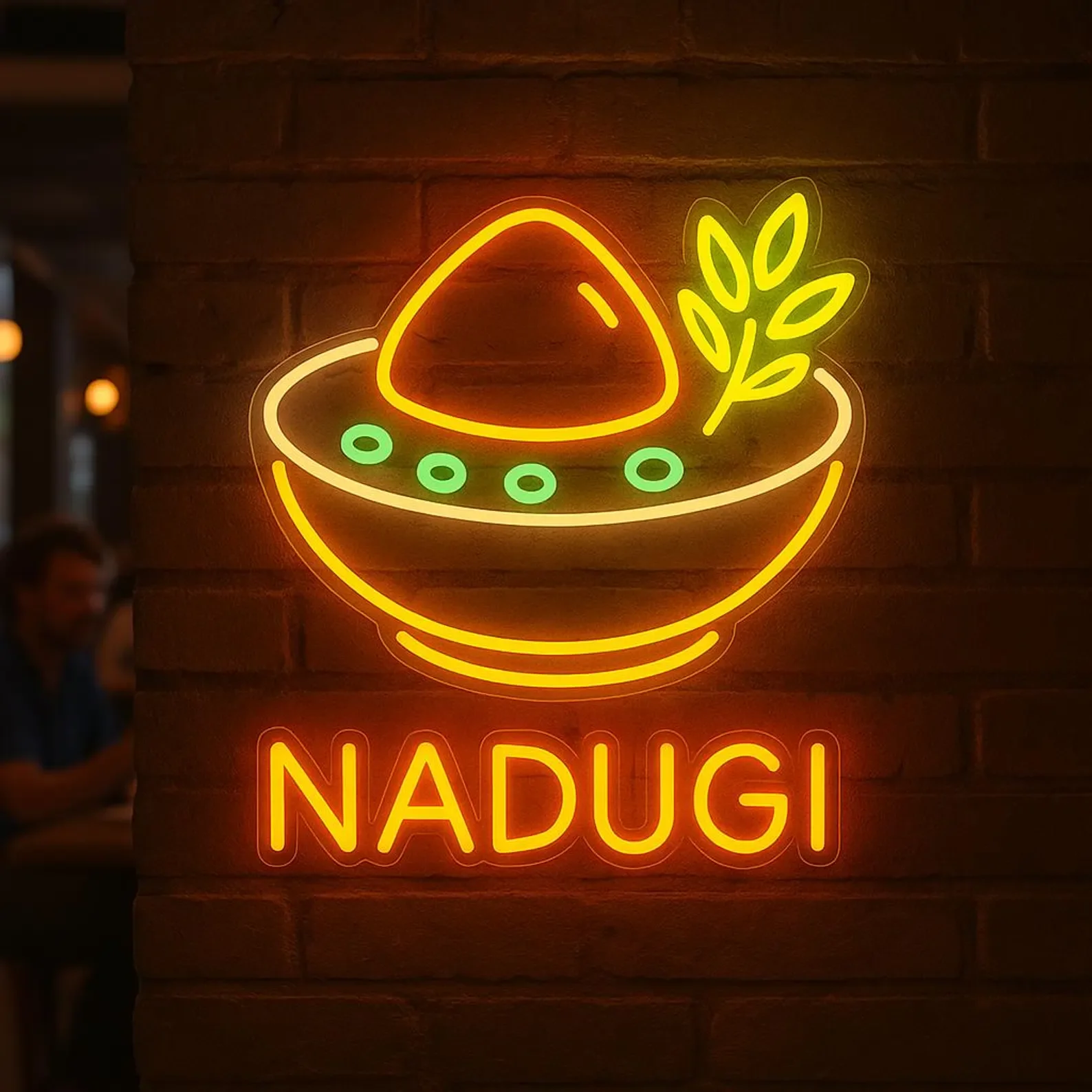 Nadugi Neon Decor.Food Neon Sign,Restaurant Neon Decor. Georgian Cuisine Neon Sign. Sourdough Cheese LED Sign.