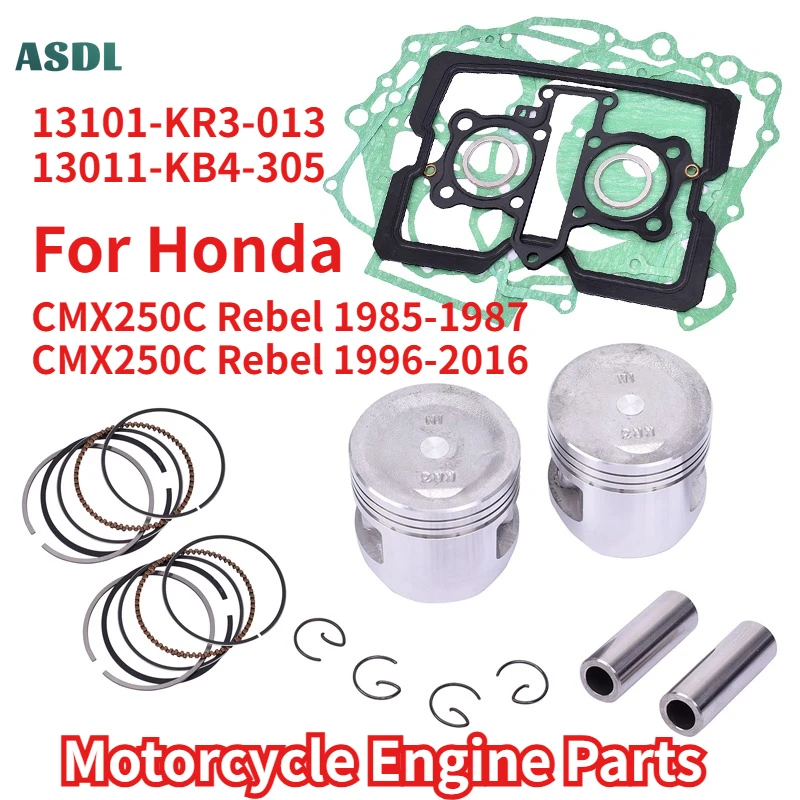 

For Honda CMX250C Rebel Motorcycle Engine Parts Piston Rings Kit Overhaul Gasket Mat Repair Pad Set CMX 250C Rebel 85-87 96-16