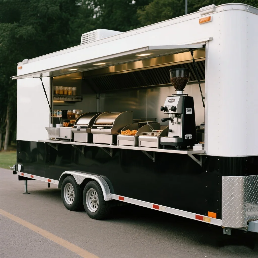 

Customize Mobile Food Trailer Fast Food with Kitchen Ice Cream Coffee Cart Pizza BBQ Full Equipment Food Truck for Sale