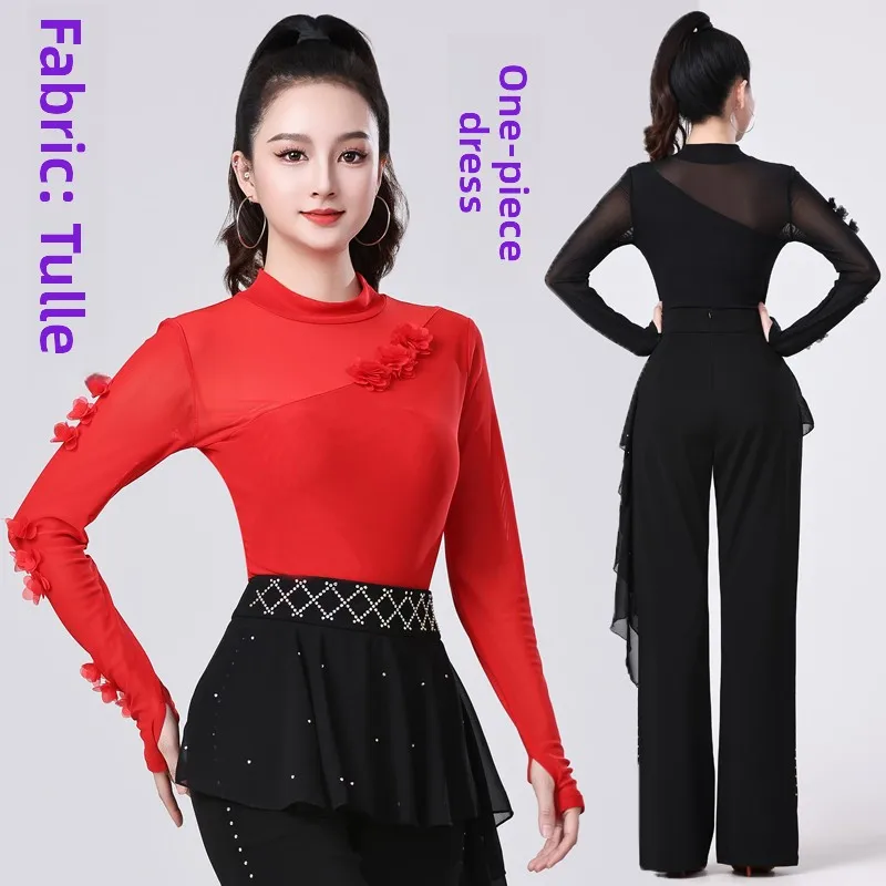 costume-da-ballo-latino-con-maniche-lunghe-in-rete-body-a-collo-alto-per-danza-moderna-e-square-dance-abbigliamento-fitness-femminile