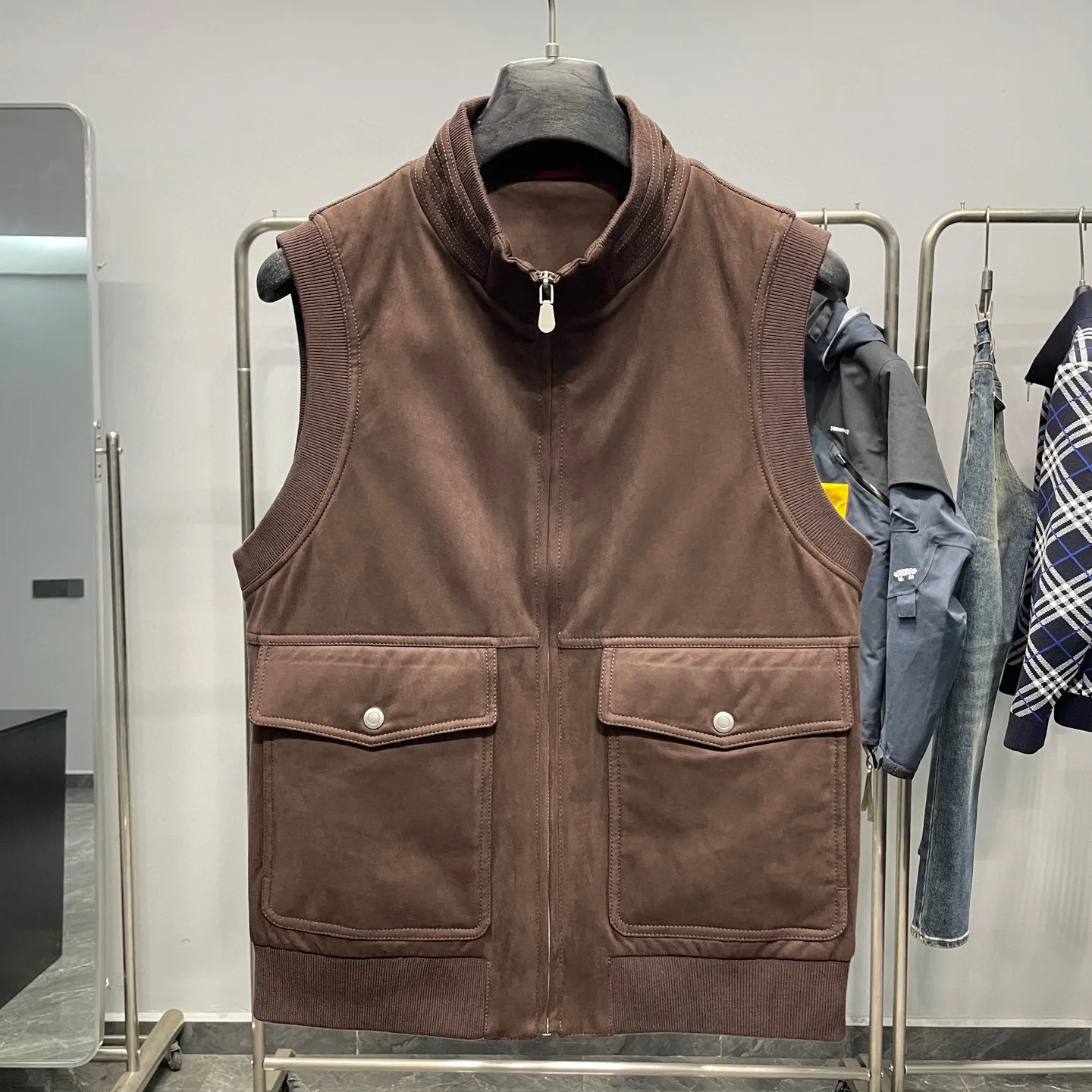 سترة BC كاجوال بياقة واقفة وجيب