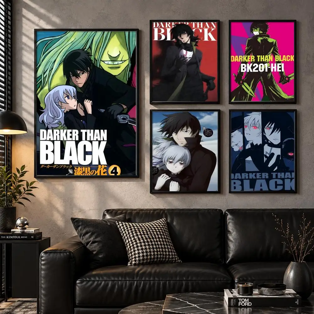 Darker than Black Mystical Espionage SciFi Anime Poster Self-Adhesive Unframed Fashion Wall Prints for Office & Home Decor