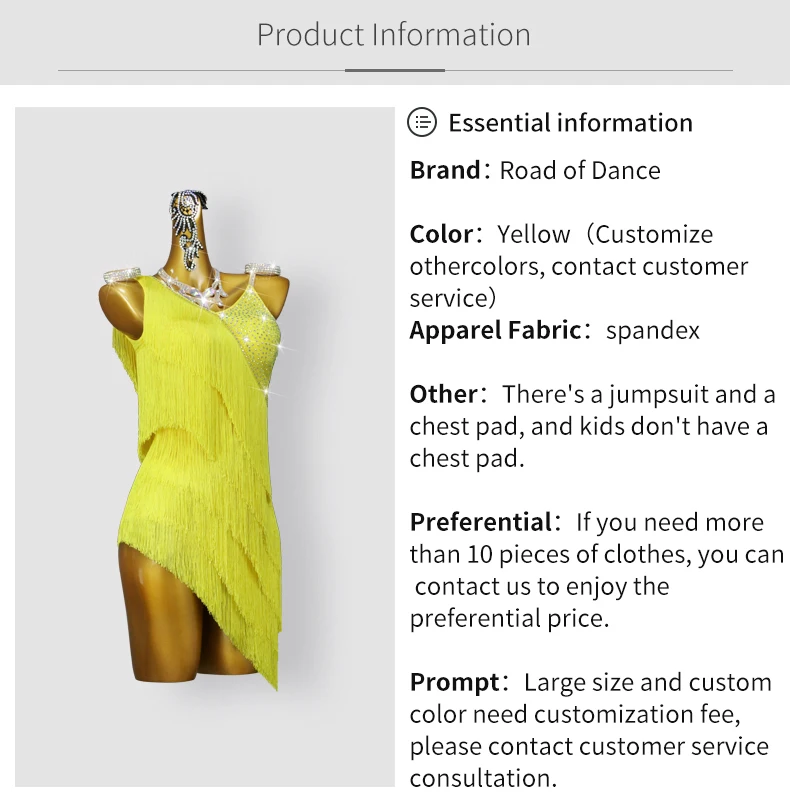 2026 Bühnenkleid für Damen, Lateinamerikanisches Tanzkostüm, Mädchen-Ballroom-Tanzkleidung, Rock, Party- und Übungskleidung, Samba, Abschlussball, Sport, Fransenanzug – Detail 3